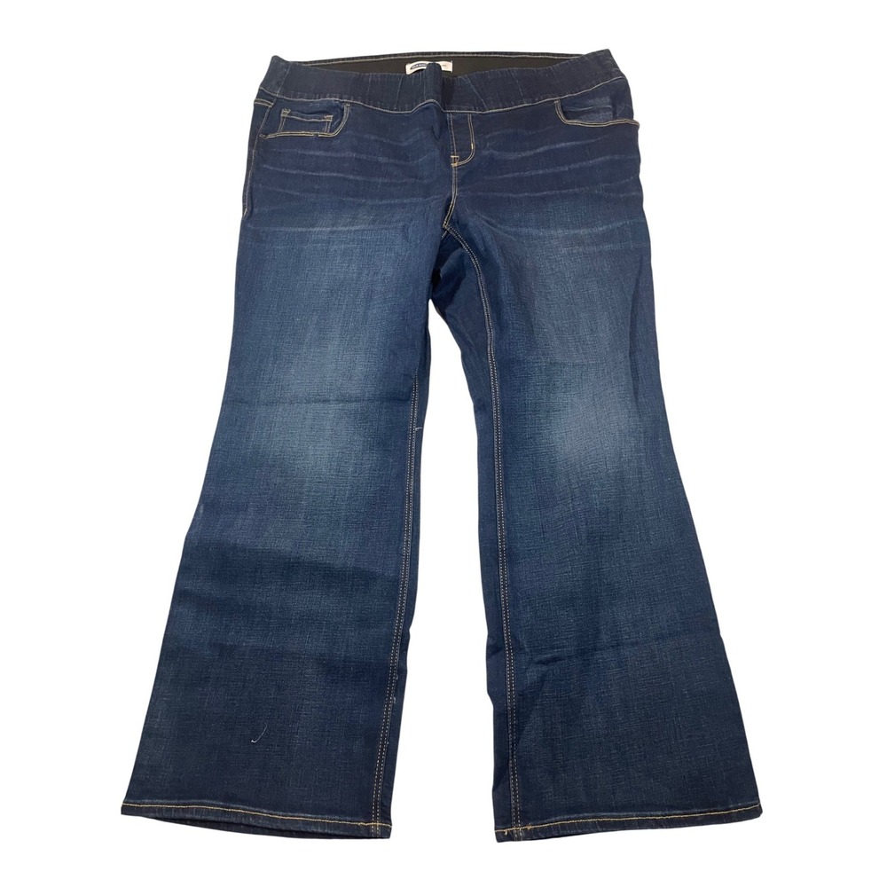 Old Navy Bootcut Jeans Womens 22W Dark Blue Good Pull On Elastic Waist Stretch
